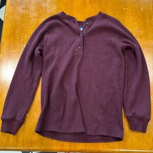 Maroon maternity flannel shirt